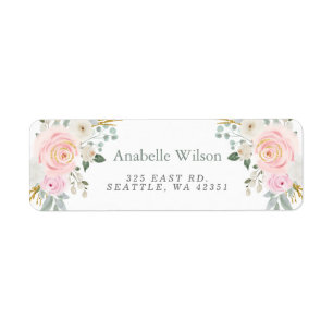Watercolor Flowers Sage Pink Floral