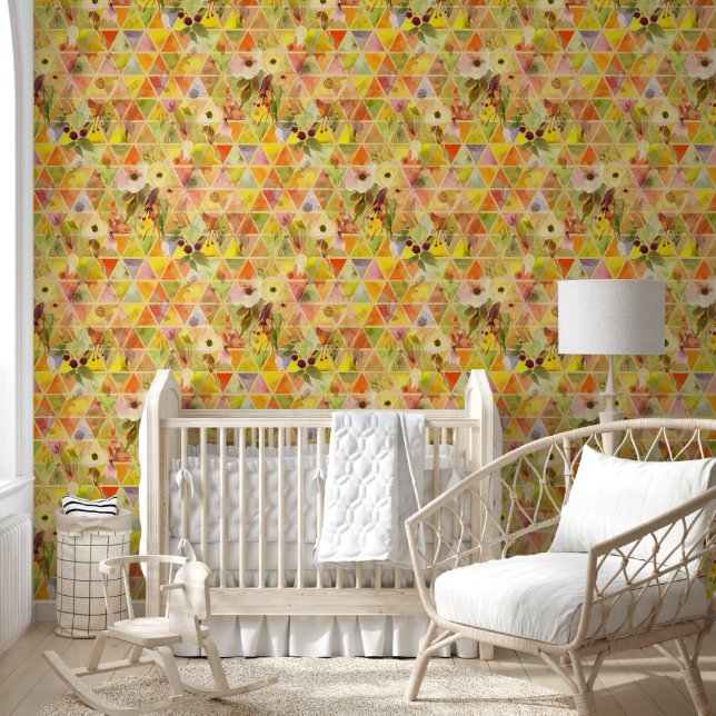 Watercolor Flowers seamless pattern 17 Wallpaper (Kids)