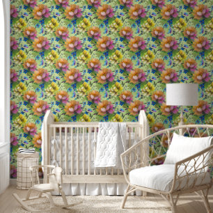 Watercolor Flowers seamless pattern 3 Wallpaper
