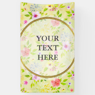 Watercolor Flowers seamless pattern I + your ideas Banner