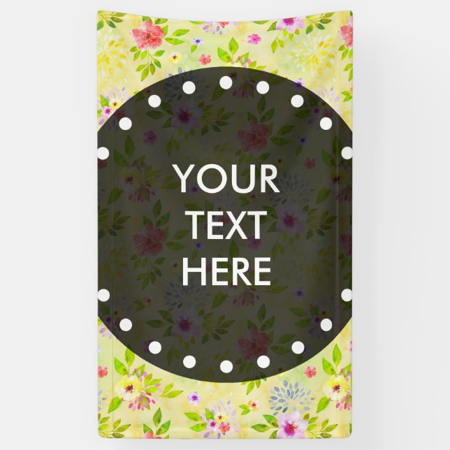 Watercolor Flowers seamless pattern I + your ideas Banner (Vertical)