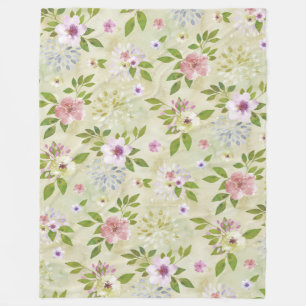 Watercolor Flowers seamless pattern II + your idea Fleece Blanket