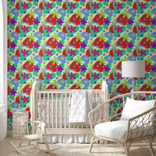Watercolor Flowers seamless pattern retro 1a Wallpaper