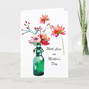 Watercolor Flowers Simple Elegant Mother's Day Card