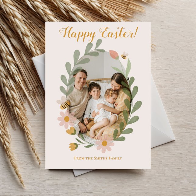Watercolor Flowers Spring Easter Holiday Card (Creator Uploaded)