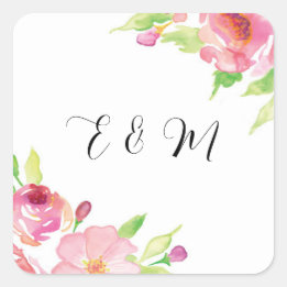 Watercolor Flowers Stickers