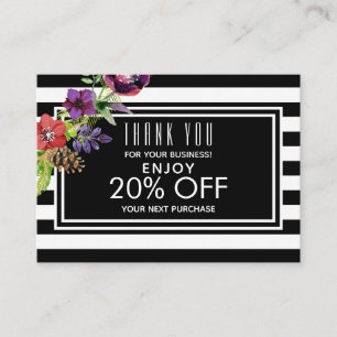 Watercolor Flowers & Stripes Holiday Discount