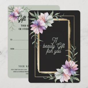 Watercolor Flowers - Stylish Golden Frame Art 31