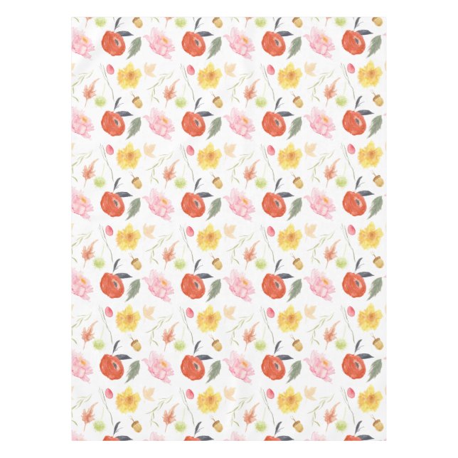 Watercolor Flowers Tablecloth (Front)