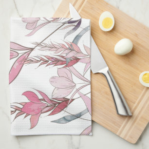 Watercolor flowers tea towel