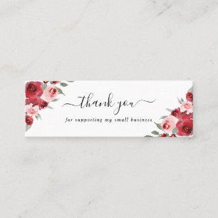 watercolor flowers thank you insert discount card