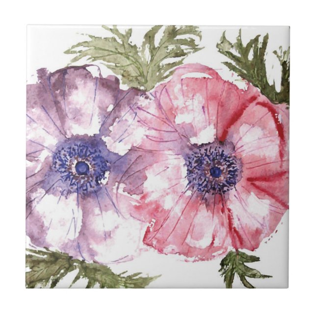 Watercolor flowers tile (Front)