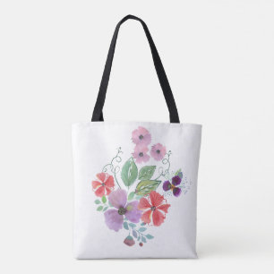 Watercolor flowers . tote bag