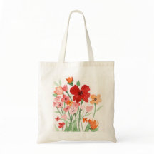 Watercolor Flowers Tote Bag