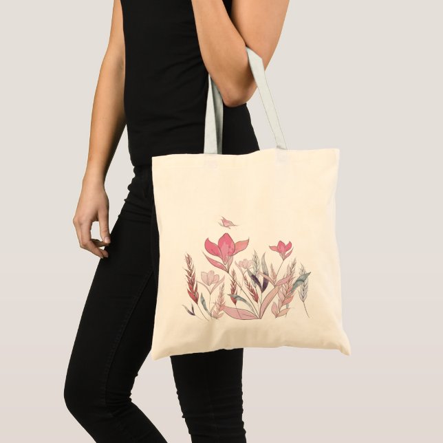Watercolor flowers tote bag (Front (Product))