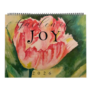 Watercolor Flowers Two Page 12-Month Calendar