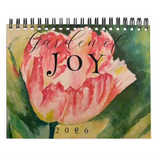 Watercolor Flowers Two Page 12-Month Calendar