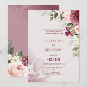 Watercolor Flowers Wedding Invitation