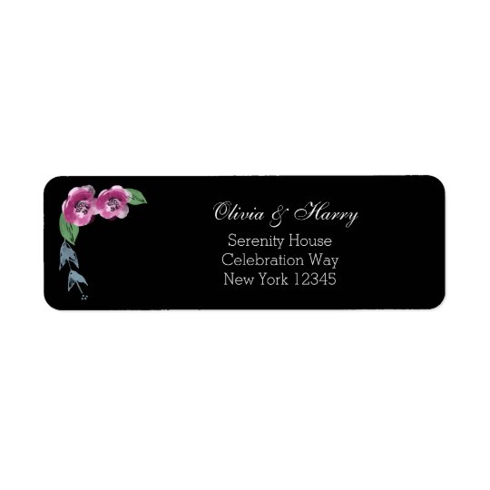 Watercolor Flowers Wedding Return Address Labels