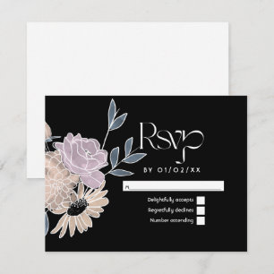 Watercolor Flowers Wedding RSVP Card