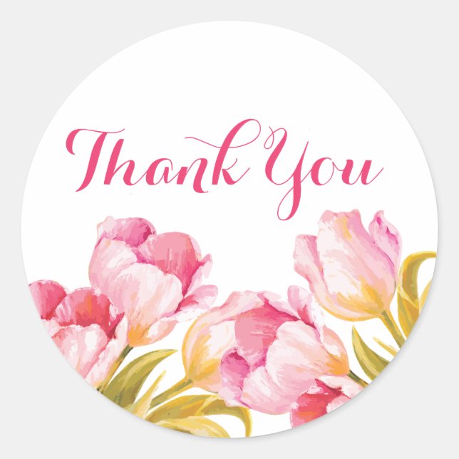 Watercolor Flowers - Wedding Stickers (Front)
