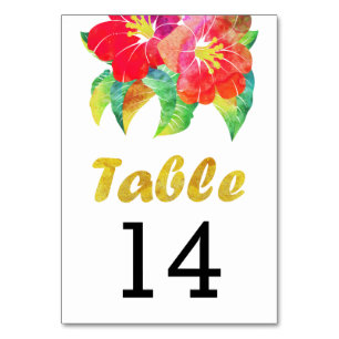 Watercolor flowers wedding table number card