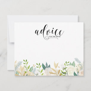 Watercolor Flowers with Gold Foil Advice Card