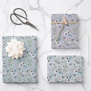 Watercolor Flowers Wrapping Paper Sheets