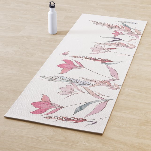 Watercolor flowers yoga mat (In Situ)