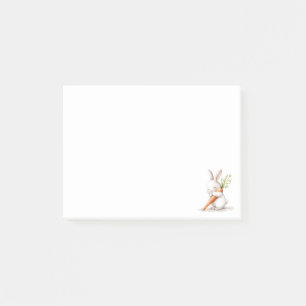 Watercolor Fluffy Bunny Carrot Love  Post-it Notes