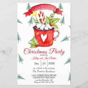 Watercolor Flyer Christmas Party Invitation