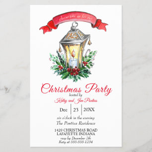 Watercolor Flyer Christmas Party Invitation