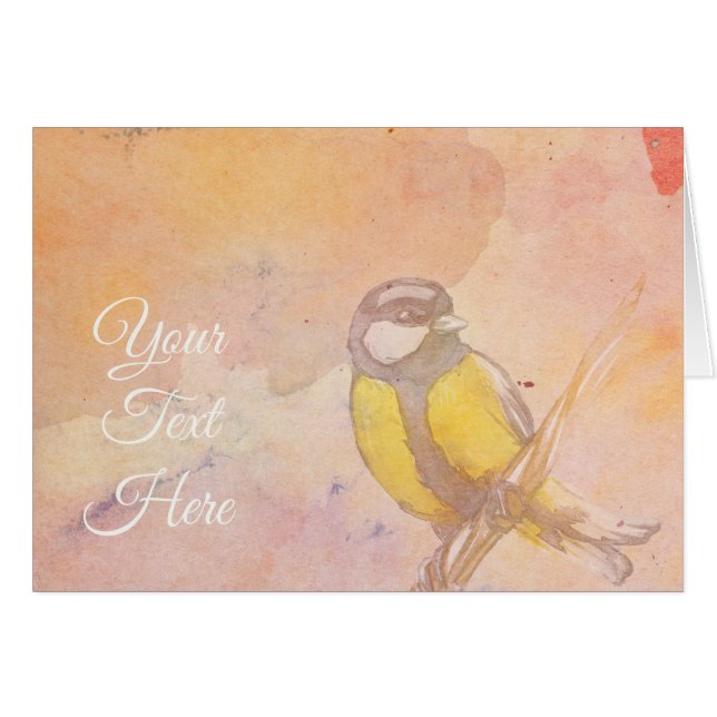 Watercolor Flying Bird (Front Horizontal)