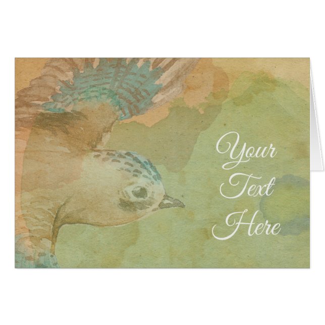 Watercolor Flying Bird (Front Horizontal)