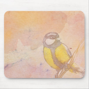 Watercolor Flying Bird Mouse Mat