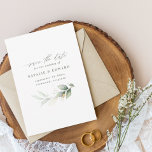 Watercolor foliage and metallic gold wedding save the date<br><div class="desc">Etherial watercolor foliage and metallic gold effect wedding save the date invite. With beautiful watercolor details. This modern wedding invite is sure to set the style for your big day.</div>