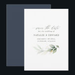 Watercolor foliage and metallic gold wedding save the date<br><div class="desc">Etherial watercolor foliage and metallic gold effect wedding save the date invite. With beautiful watercolor details. This modern wedding invite is sure to set the style for your big day.</div>