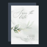 Watercolor foliage and metallic gold wedding save the date<br><div class="desc">Etherial watercolor foliage and metallic gold effect wedding save the date invite. With beautiful watercolor details. This modern wedding invite is sure to set the style for your big day.</div>