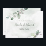 Watercolor foliage and metallic gold wedding save the date<br><div class="desc">Etherial watercolor foliage and metallic gold effect wedding save the date invite. With beautiful watercolor details. This modern wedding invite is sure to set the style for your big day.</div>
