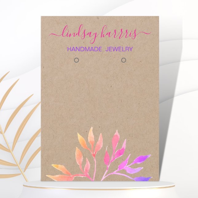 Watercolor Foliage Earrings Jewellery Display Card (Creator Uploaded)