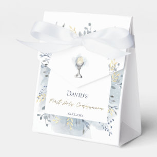 watercolor foliage First Holy Communion Favour Box