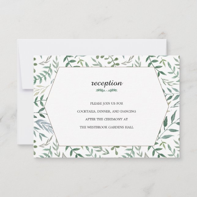Watercolor Foliage Greenery Wedding Invitation (Front)
