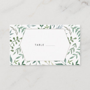 Watercolor Foliage Greenery Wedding Place Card
