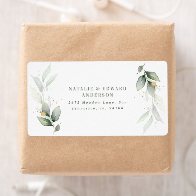 Watercolor foliage, metallic gold etherial modern (Insitu)