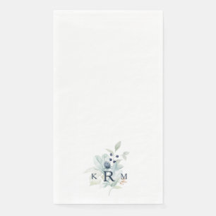 Watercolor Foliage Monogram   Napkin