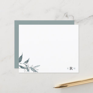 Watercolor Foliage Monogram Simple 
