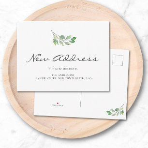 Watercolor Foliage Moving Announcement Postcard