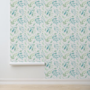 Watercolor Foliage Pattern Wallpaper