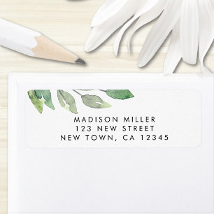  Watercolor Foliage Return Address