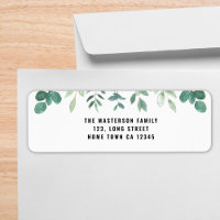 Watercolor Foliage Return Address Label